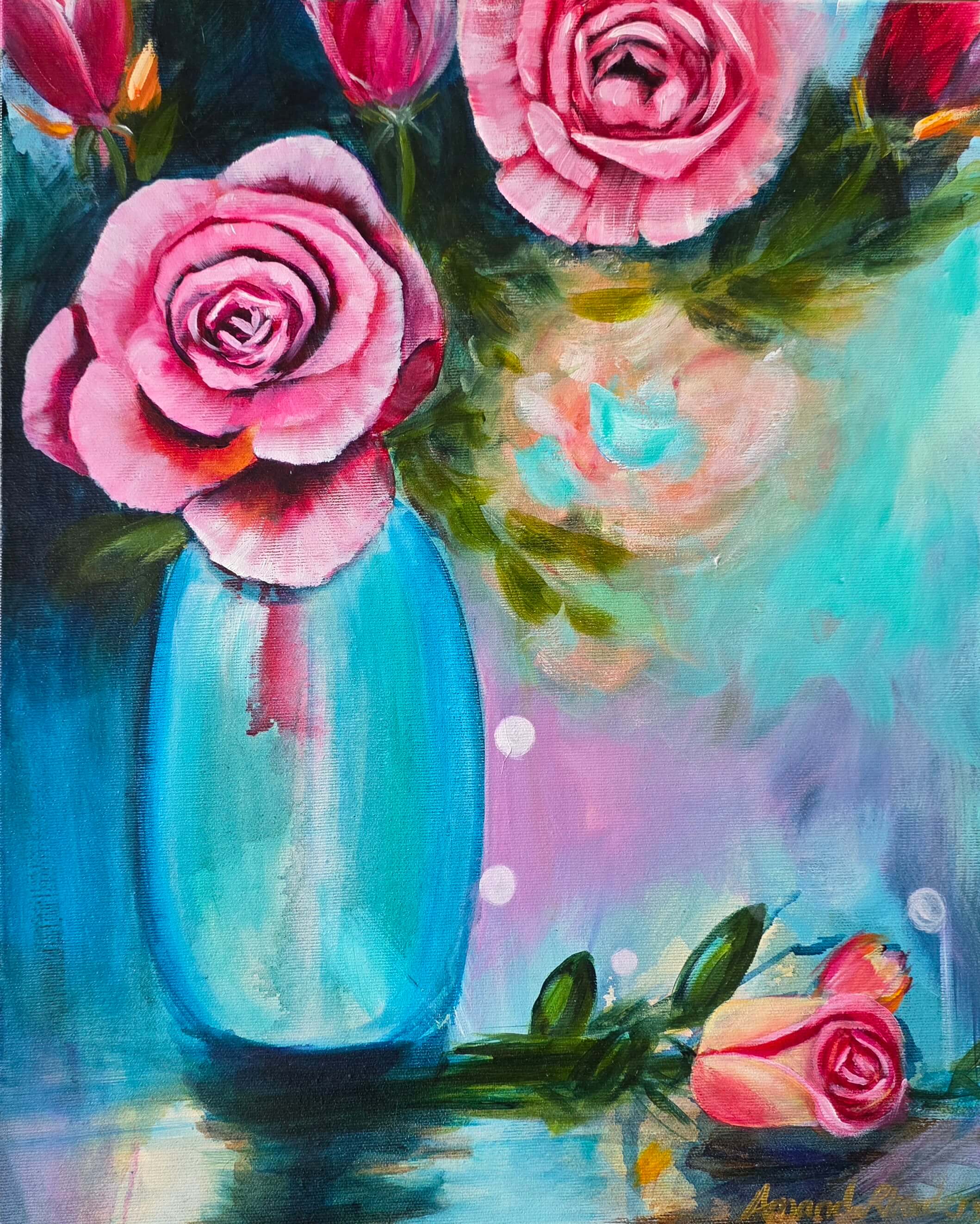 Turquoise and Roses