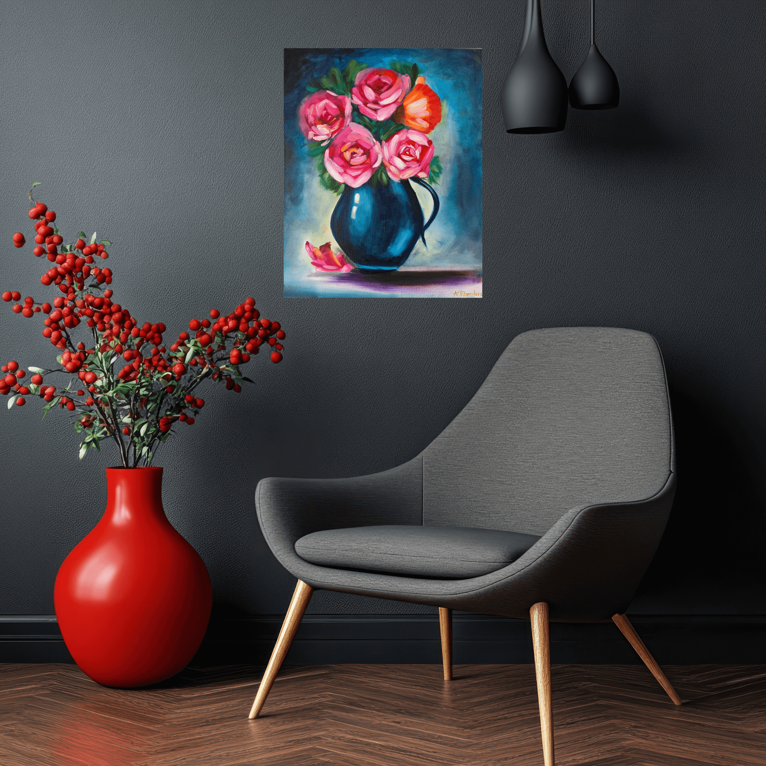 Abstract Blooms in Blue
